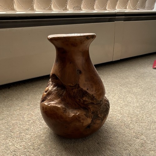 Wooden bottle vase brown - wooden,