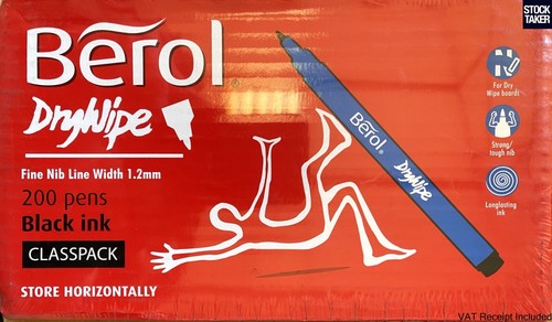 200 pens berol - drywipe, black