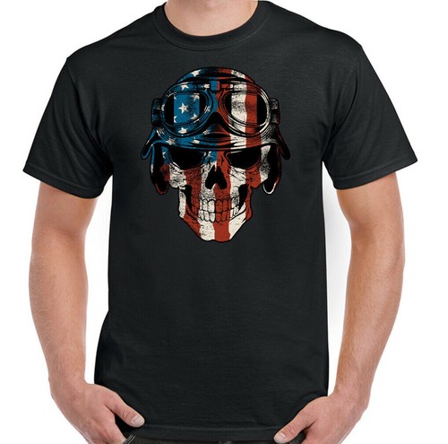 Biker shirt skull american - biker, t-shirt