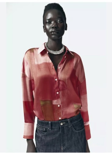Zara satin geometric print - satin,