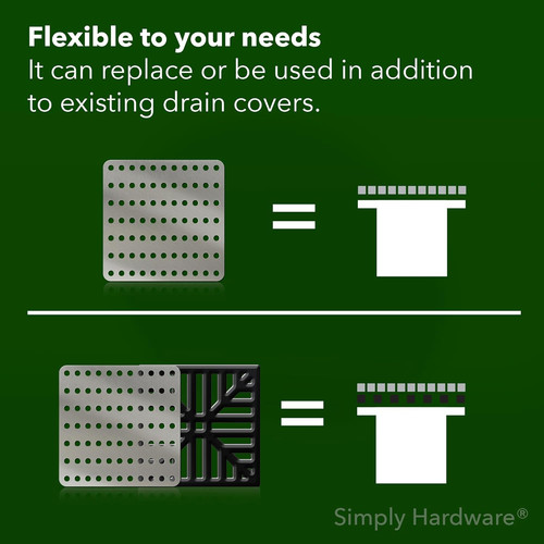 Square drain guard - guard/swirl, cover
