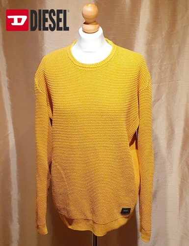 Diesel men mustard crew neck - men's,