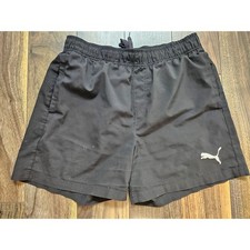 Mens Puma Black Woven Lightweight Quick Dry Sport Shorts EU MED