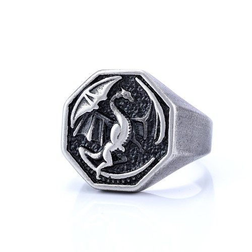 Mens black dragon ring - mens,