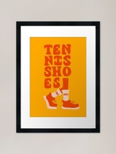 Tennis Shoes Text Art Framed