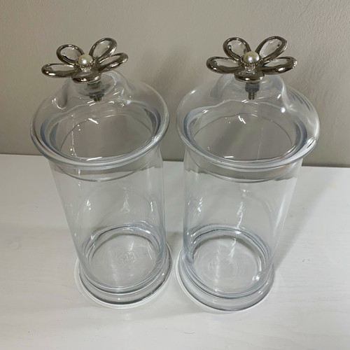 Vintage clear glass canisters
