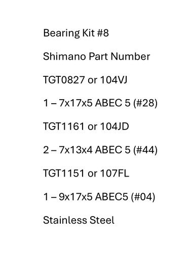 Bearing kit shimano - bearing,
