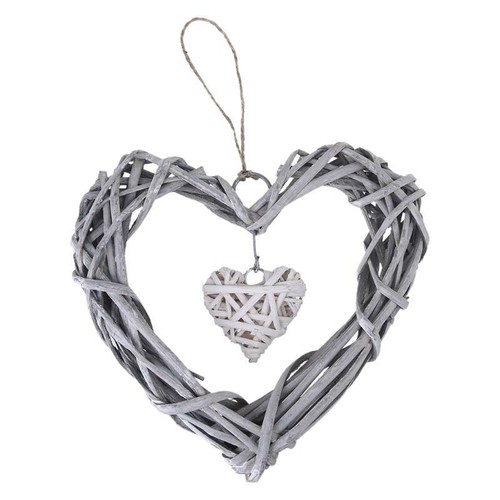 Chic wicker hanging hearts - chic,