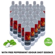 12 Litres Bio ethanol Fuel Clean Burn Bioethanol + FREE PEPPERMINT ODOUR SHOT !