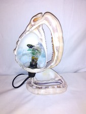 Vintage/Retro Conch Shell Lamp with Painting of an Ocean Liner