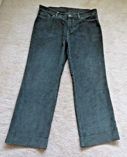 Ladies Cord Trousers Green Marks & Spencer Size 12 Extra Short Inside Leg 26"