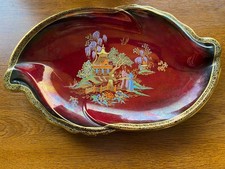 Crown Devon - vintage, Red Lustre Rouge Royale Oriental pattern Shallow Bowl