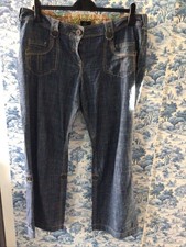 From Next Women's Blue Denim Lightweight Slouch Jeans Size 18 Uk