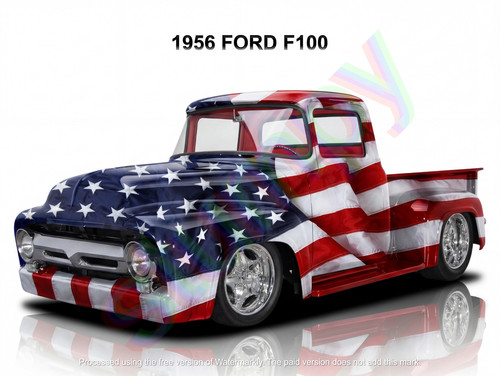 1956 ford f100 flag metal - 1956,