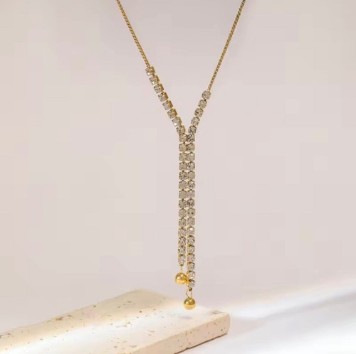 Women gold tone y - tone, drop