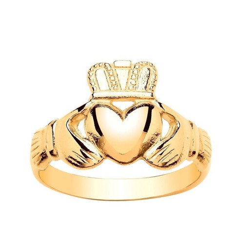 Ladies claddagh ring solid 9ct - claddagh,