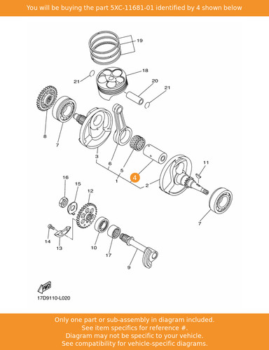 Yamaha pin crank - crank, 1