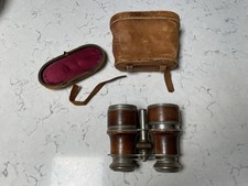 Leatherbound Vintage Binoculars with Leather Case