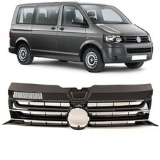 Fits VW Transporter T5.1 2010- Front Bumper Grille Sportline Gloss W/ Chrome