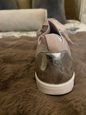 Carvela ladies pale pink and silver slip on trainers size 37 NWOB