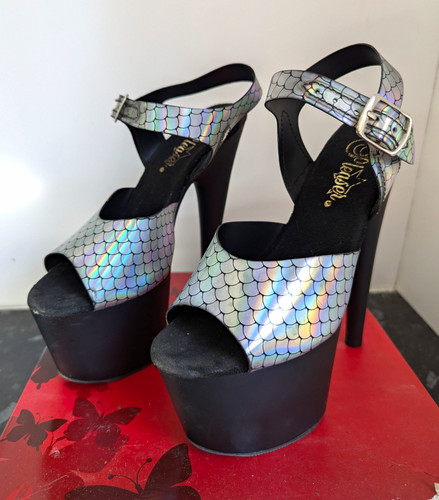 Pleaser silver holographic - silver,