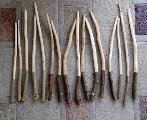 Whittled wands crafted and - whittled, wands.