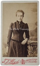 CDV COVENTRY PRETTY VICTORIAN LADY IN FITTED CORSET BODICE ANTIQUE BY LLOYD