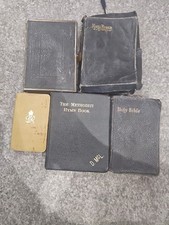 Antique Religious Book Lot – 5 Rare Bibles & Hymn Book (1874–1944) – WWII...
