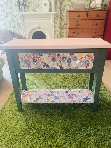 Solid wood upcycled console - upcycled,