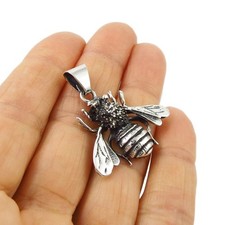 Bumblebee Insect 925 Sterling Silver Bee Pendant in a Gift Box