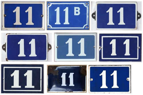 Old blue french house - old, number