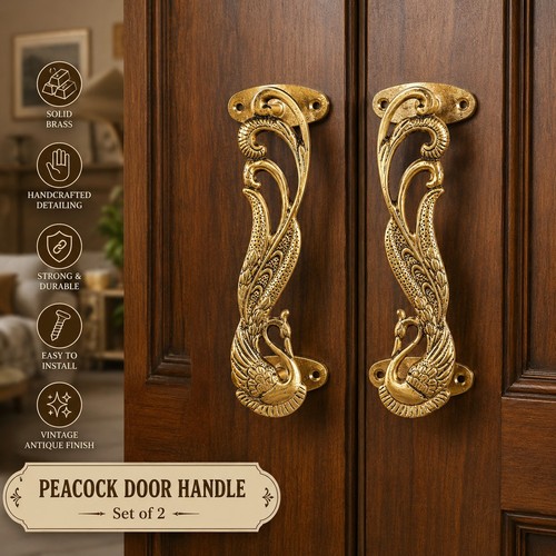 Vintage brass peacock - brass,
