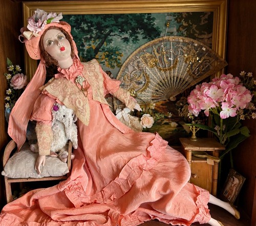 Antique french boudoir doll - french,