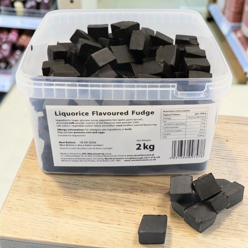Luxury liquorice fudge cubes - liquorice,