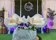 Twin silver throne - chairs, for