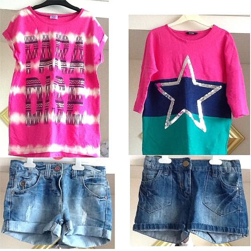 Denim shorts t shirt - (x2), t-shirt
