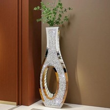Large Vases Floor Standing Crushed Diamond Tall Vase for Home Flower Arrangement