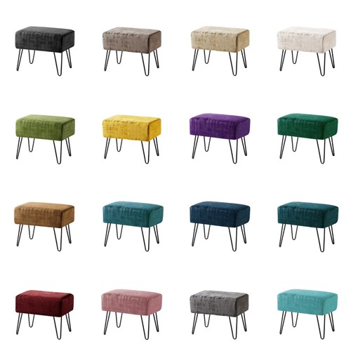 Plush textured velvet ottoman - plush,