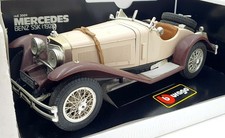 Burago 1/18 Scale Diecast 3009 - 1928 Mercedes Benz SSK - Cream