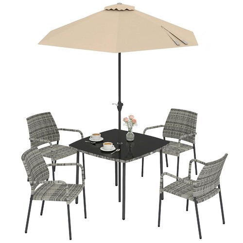 Seater rattan dining set - 4,