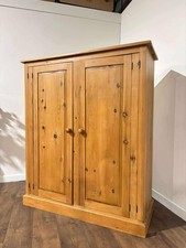 Contemporary Stripped Pine Two Door Cupboard