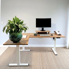 Solid Oak L‑Shaped Standing