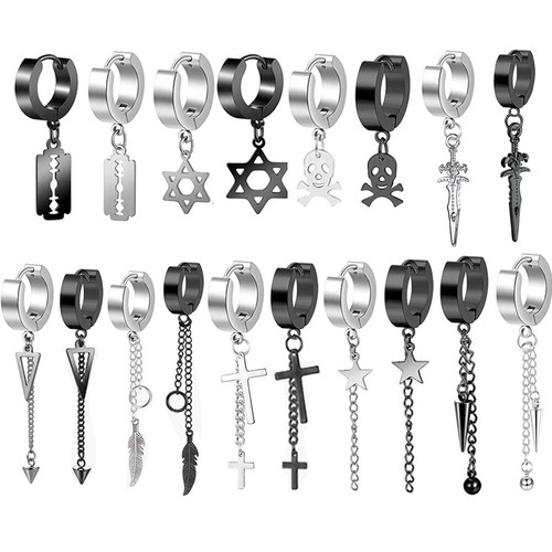 Men women cross leaf dangle - men,