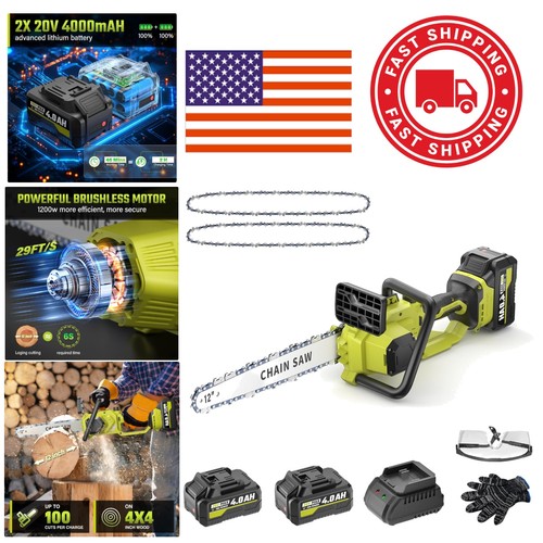 Cordless chainsaw inch with - 12,