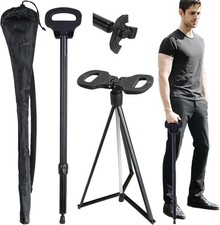 ALEVMOOM Walking Stick with Seat for Men & Women, Folding Lightweight Walking St