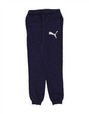 PUMA Boys Tracksuit Trousers Joggers 13-14 Years Navy Blue TN01
