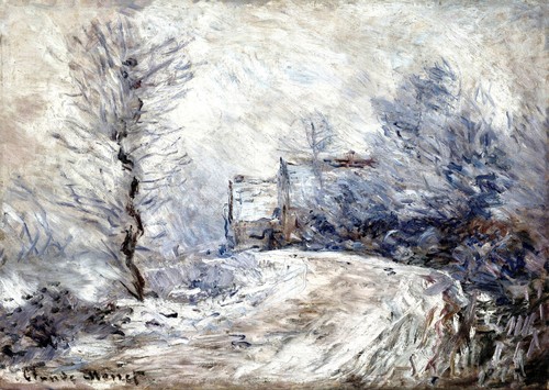 Monet winter landscape wall - monet,