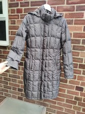 The north face 550 women's grey long hooded puffer zip-up coat jacket Size S