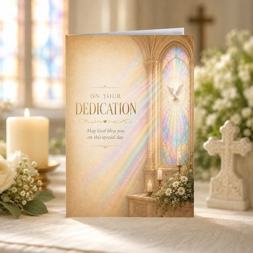 Christian dedication card for - christian,