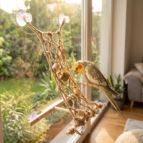 Parrot window perch with - perch, 4
